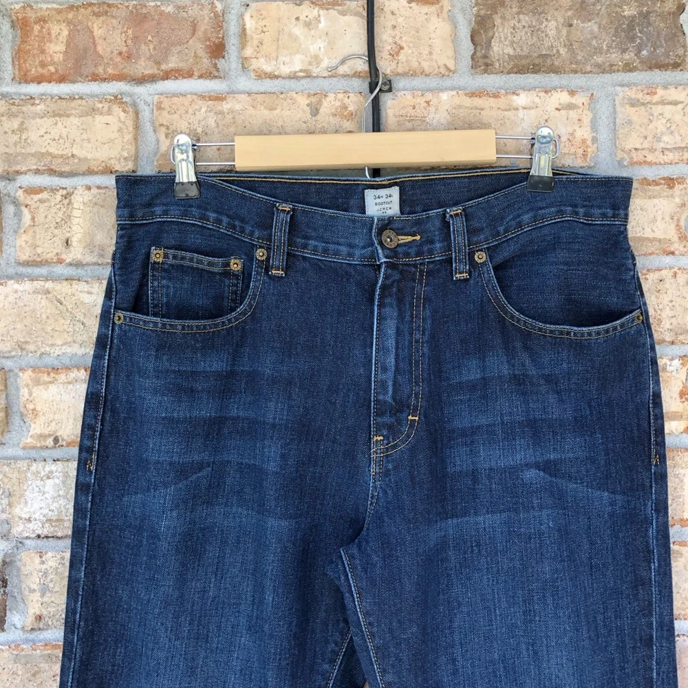 J.crew Cotton Style 86572 Mens Blue Wash Boot Cut‎ Jeans  34W 34L